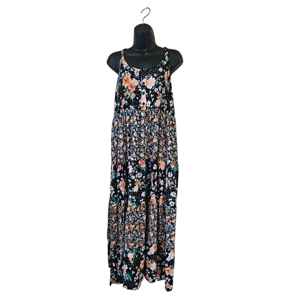 Torrid - Maxi SunDress Black Floral, Women's Sz 1